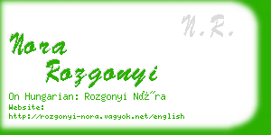 nora rozgonyi business card